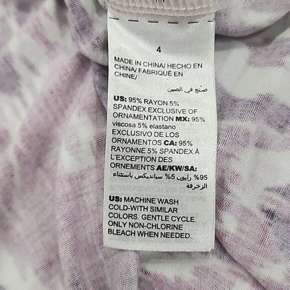 Chico's purple; Pink & white asymmetrical hem Stretchy short sleeve top, 2XL - Picture 5 of 7